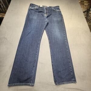 Ag Adriano Goldschmied Jean Mens 38x30 Blue B Type 2 Straight Distressed Denim